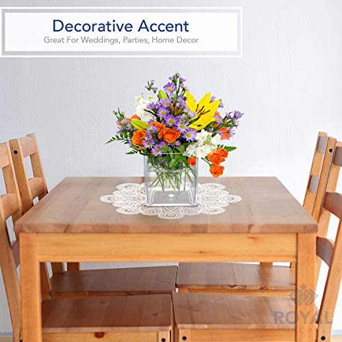 Royal Imports Flower Acrylic Vases Cubes - Decorative Centerpiece For Home Or Wedding - Non Breakable Plastic, 1-Set Of 3 Sizes: 4", 5", 6" - Clear #TOP6