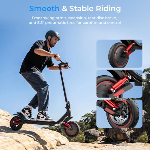 Image of Electric Scooter - Electric Scooter Adults, 500W /1000W /1200W Motor, 18 /21 /25 MPH, 21 /28 Miles Max Range, APP Control, Double Braking Systems, 8.5 inch /10 inch Tire, Foldable E-Scooter