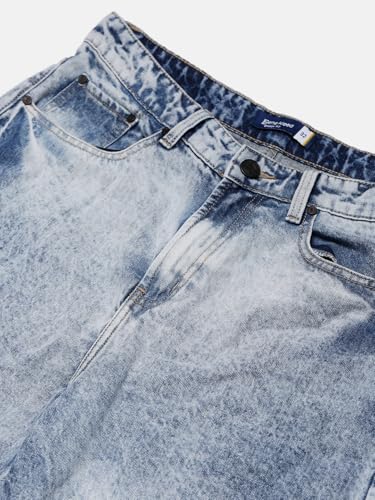 Image of BENE KLEED Men Blue Washed Baggy Fit Jeans