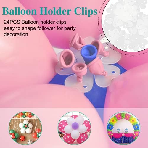 OWLKELA Balloon Arch Strip Kit, Balloon Decorating Garland(32.8 Feet Balloon Tape/200 Balloon Glue Point Dots Stickers/24 Pentagonal Bauhinia Clips/100 Sponge Glue Dots) for Party Decoration