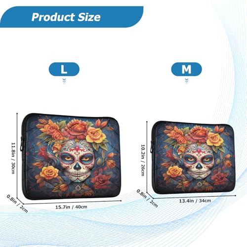 Funda para portátil ALAZA calavera mexicana 13-14 pulg miniatura 3