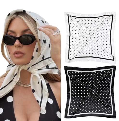 AKTVSHOW Polka Dot Head Scarf for Womens Hair Hair Scarf Bandanas for Women 35 Inches