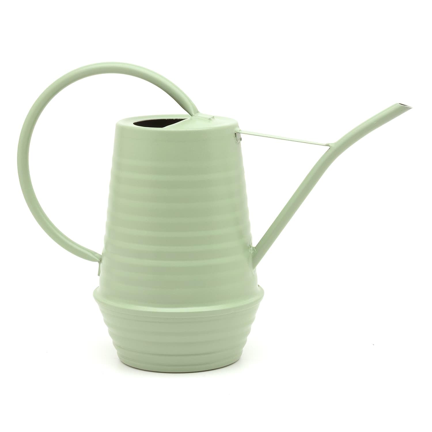 CKB LTD Indoor Watering Can Small 1.1L - Green Galvanized Carbon Iron Ribbed Farmhouse Style with Long Narrow Spout - Decorative Garden Accessory for Houseplants, Flowers, and Herbs (Mint Green)