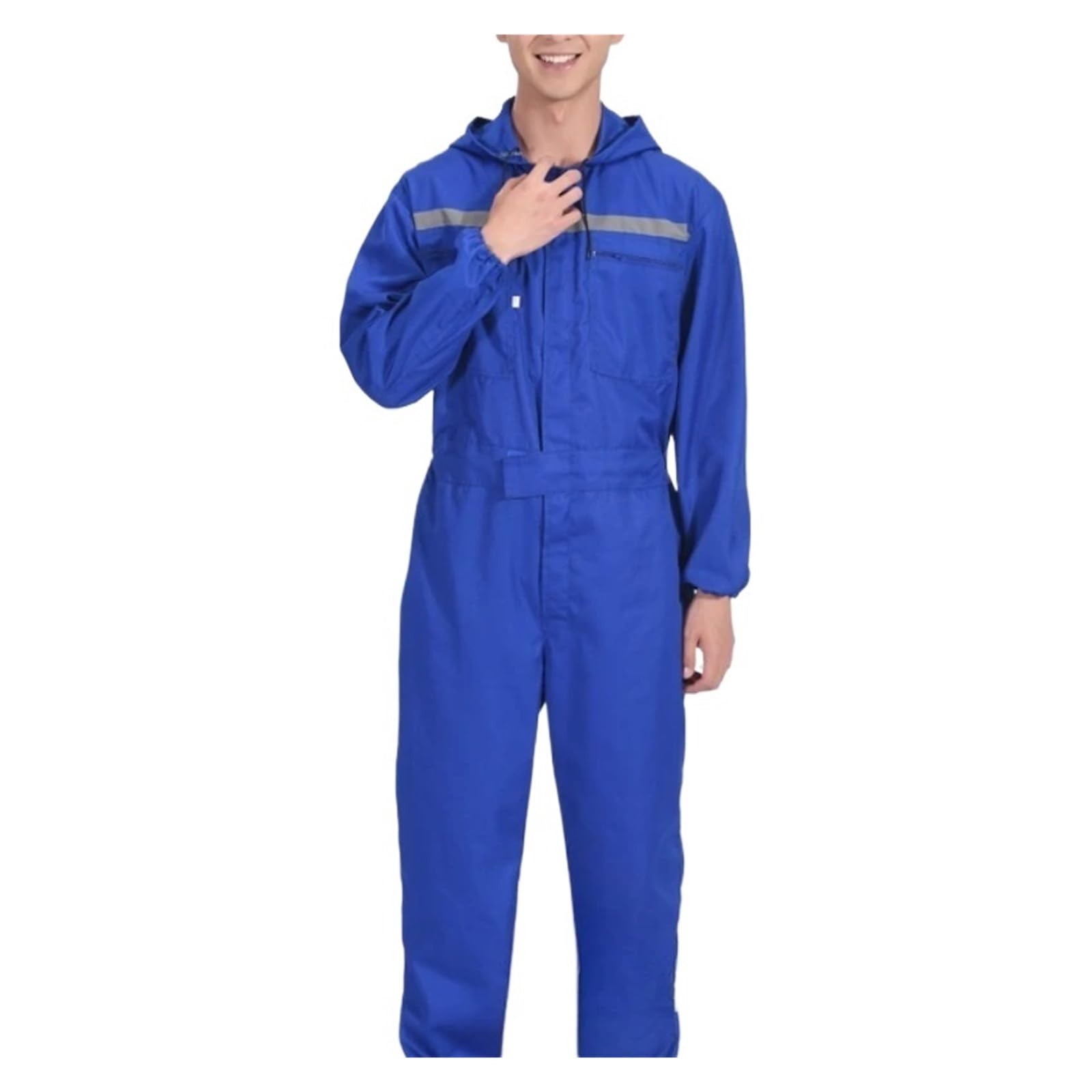 Overoles de Trabajo Ropa de Trabajo Bolsillos Reflectantes con Cremallera Overoles de Seguridad for mecánicos de automóviles a Prueba de Polvo(Blue,XL)