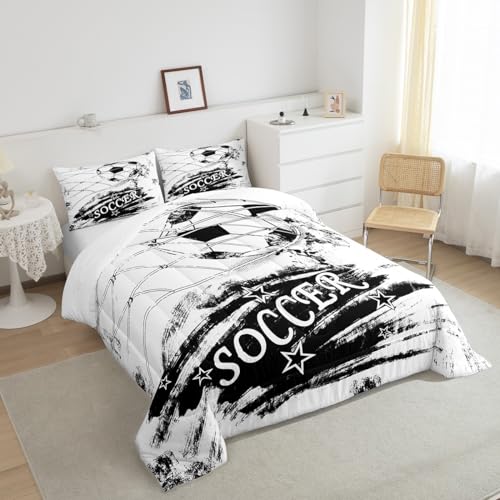 Image of Feelyou Football Comforter Set Toddle Graffiti Bedding for Kids Women