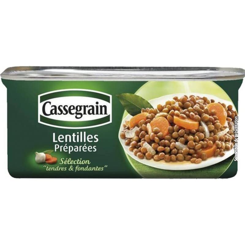 Cassegrain - Lentejas cocinadas con cebollas y zanahorias (200 g)