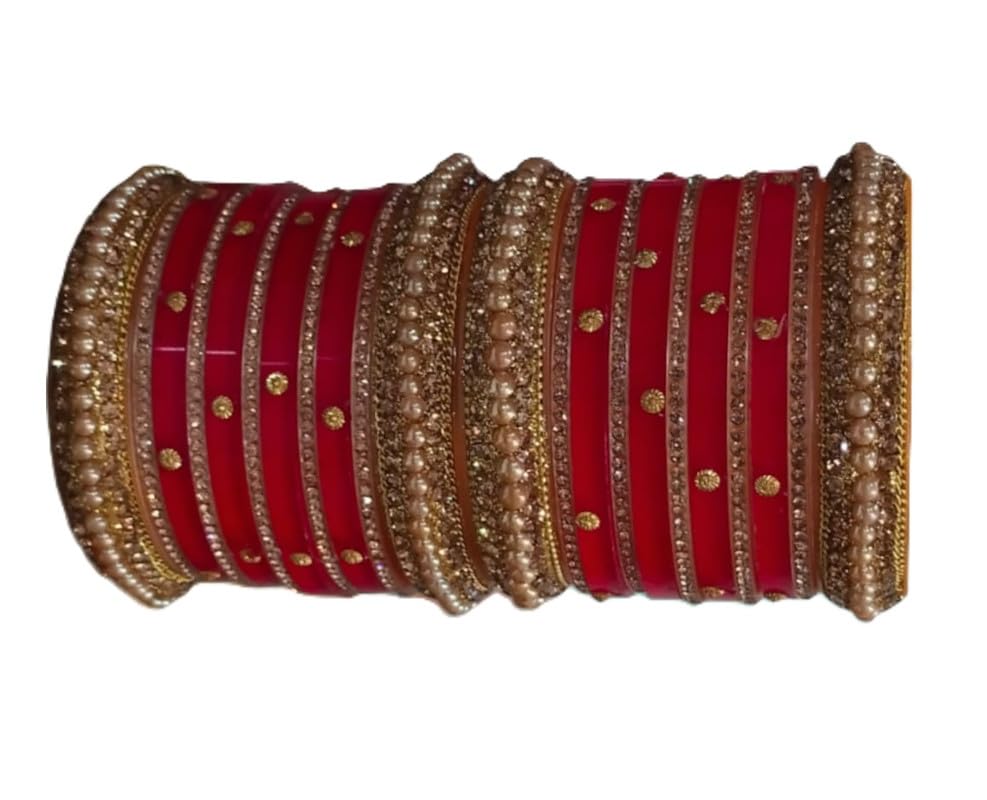 Traditional Bridal Bangles for Wedding | Rajasthani Chuda Bridal Chura Bangle Set | Karwa Chauth Choora Red Agra Small Chuda for Girls and Women (Size - 2.6) (B0D9SGCQBZ) Amazon Price History, Amazon Price Tracker