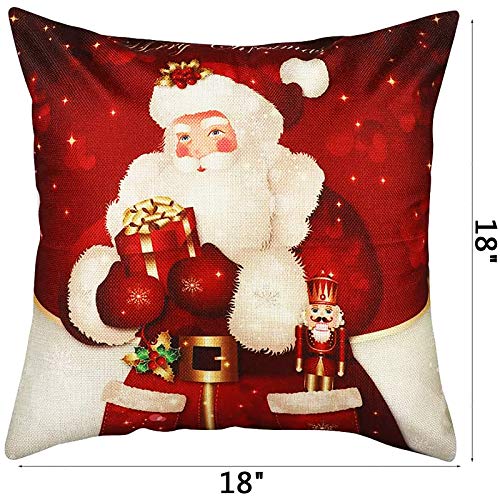 Hoomall Christmas Pillow Covers 18X18 Set Of 6-Cartoon Decorative Christmas Throw Pillow Covers For Home Decor-Xmas Snowman Pillow Covers Without Core #TOP5