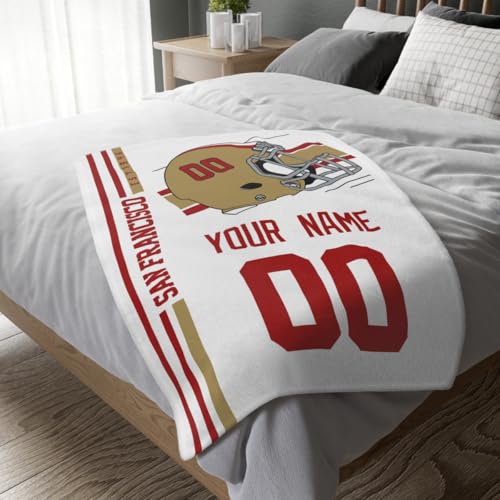Image of San Francisco Throw Blanket Custom Name and Number Personalized Gifts for Men and Women