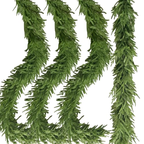 4 Pcs Christmas Garland with Lights 6 Ft, Real...