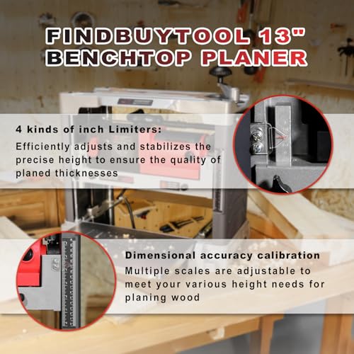 Find Buy Tool Findbuytool 13 Inch Benchtop Wood Thickness Planer With Helical Cutterhead thumb #4