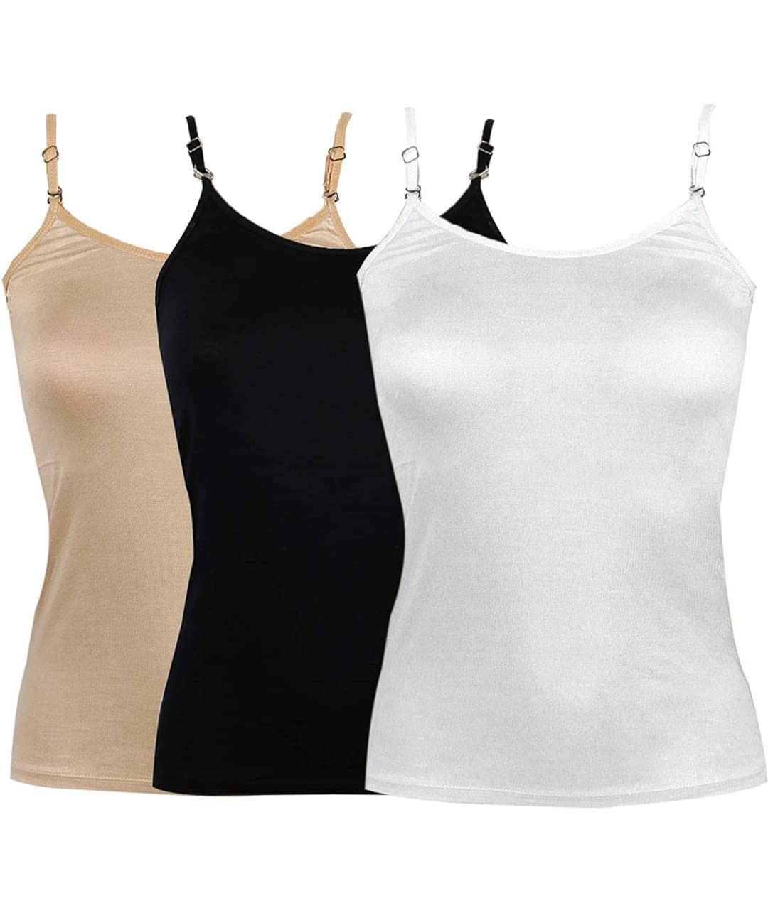 we happy Girls and Women Cotton Slips with Adjustable Strip Pack of 3-picture-52