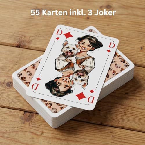 Karten Garten Spielkarten Hunde-Edition | 55 Karten inkl. 3 Joker | Made in Germany, CO₂-neutral gedruckt & plastikfrei produziert | Kartenspiel mit Hunderassen | Geschenk für Hundeliebhaber