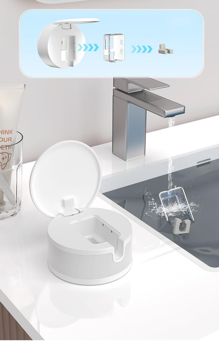 Esterilizador de Cepillos de Dientes UV, Secado Rápido 6x, Antibacterial 99,99%, Portátil y Recargable, Soporte de Pared Silencioso, Higiénico, Mini, Ligero, para Cepillos Eléctricos, Manuales, Infant