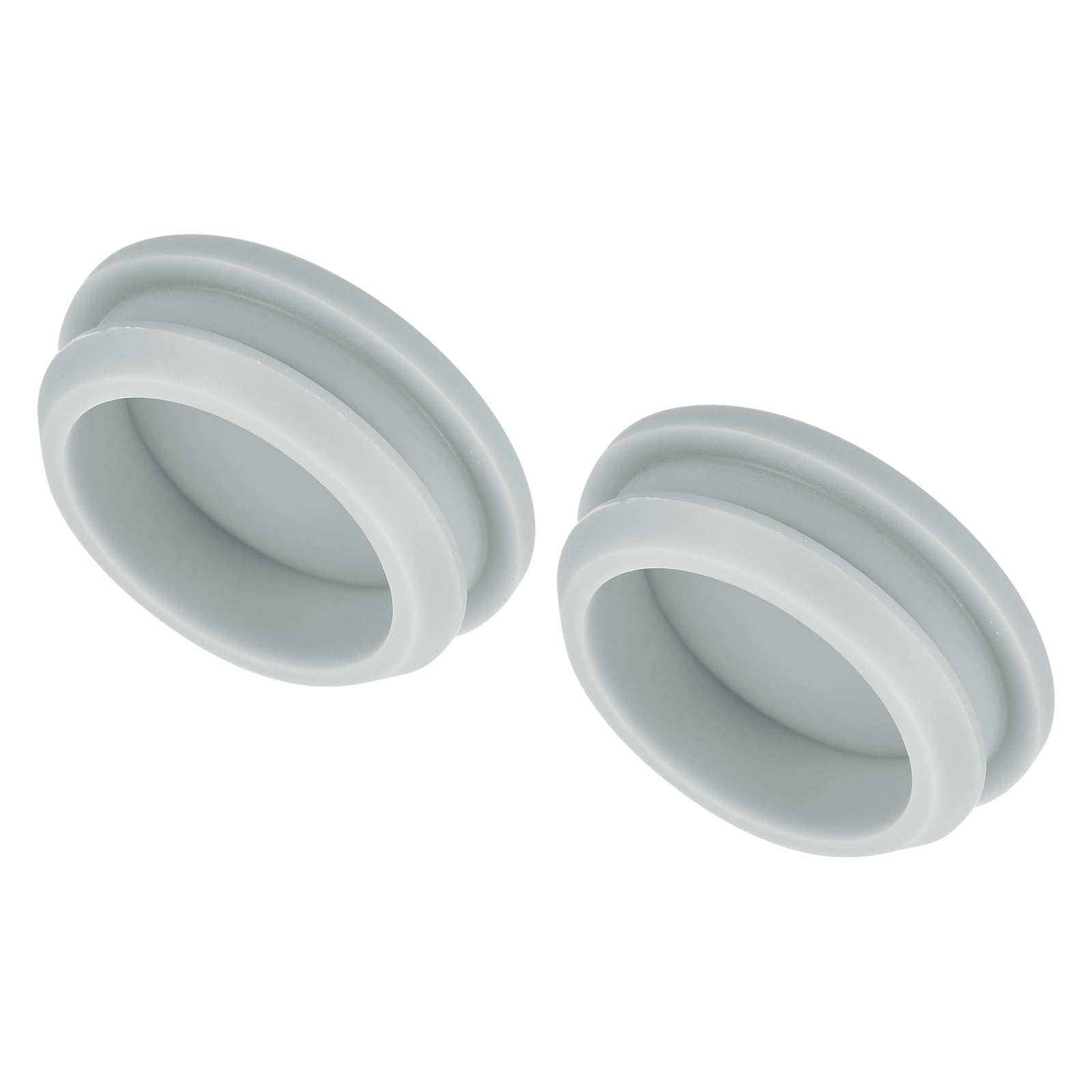 MECCANIXITY 2pcs Silicone Snap in Locking Hole Plugs,34.6mm/1.4 Inch Mounting Diameter Narrow Groove Width 5mm Panel Seal Cover Round for Kitchen Bulkheads Waterproof Sealing Plugs Grey