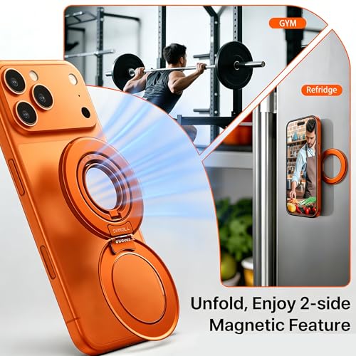 Image of TORRAS 2025 Flagship Magnetic Ring Holder & Stand [Dual-Sided Magnet] - Premium Imported Phone Grip, 360 Rotatable, Compatible with MagSafe for iPhone 17 16 15 14 13 12 11, Samsung, Google - Orange