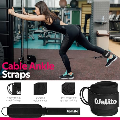 Image of WALITO 8Pcs Barbell Pad Set for Hip Thrust - Squat Pad,Gym Accessories for Women with Bar Bad,Bench Press, with Gym Ankle Straps,Resistance Bands for Working Out,Lifting Strap,Carry Bag