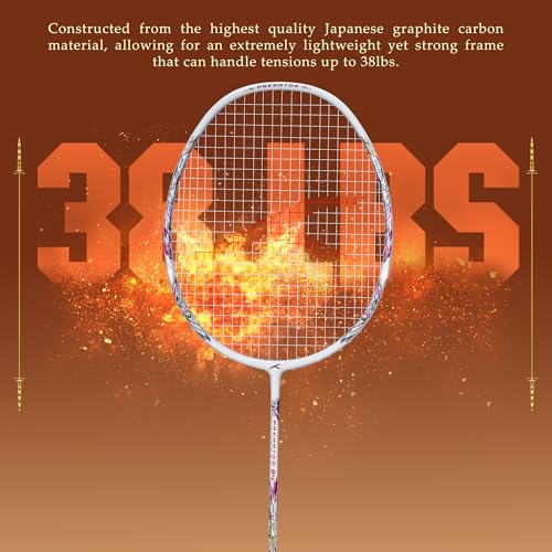 Image of Hundred Predator 84 Extreme Strung Badminton Racket with Full Racket Cover (Black)|