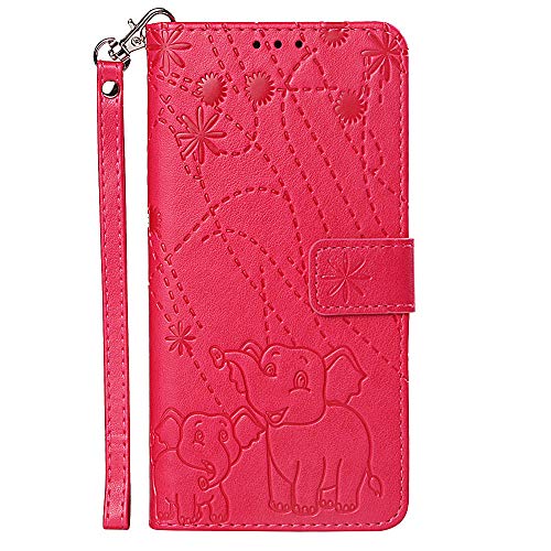 Preisvergleich Produktbild Docrax iPhone XR Handyhülle, Hülle Leder Case mit Standfunktion Magnetverschluss Flipcase Klapphülle kompatibel mit Apple iPhone XR - DOYBO470054 Rosa Rot