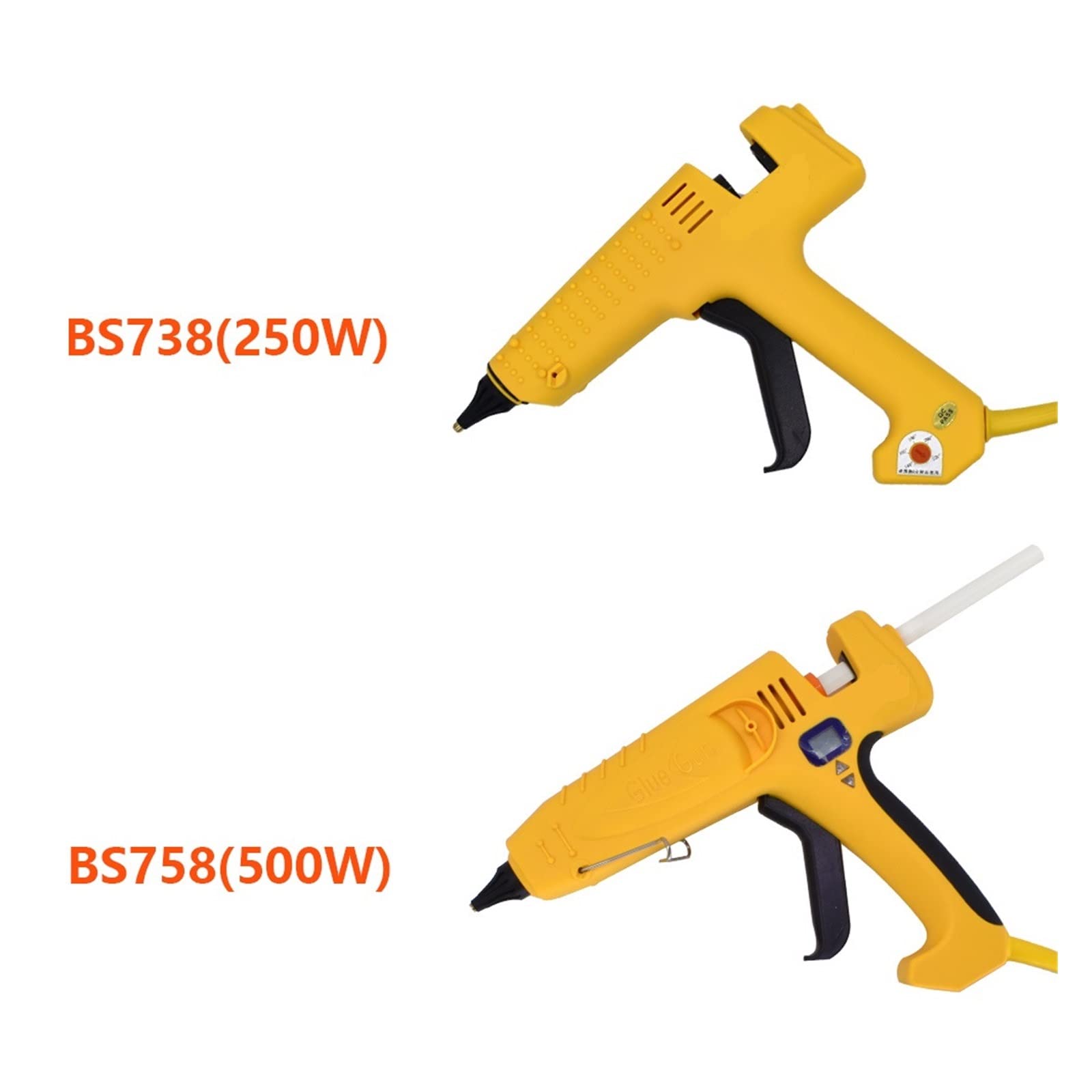 60W ~ 500W Profesjonalny Pistolet Do Klejenia Na Gorąco, Dysza Z Czystej Miedzi, Regulowana Temperatura O Dużej Mocy Użyj Kleju W Sztyfcie 11mm Szybkie Niezawodne Klejenie(BS-723)