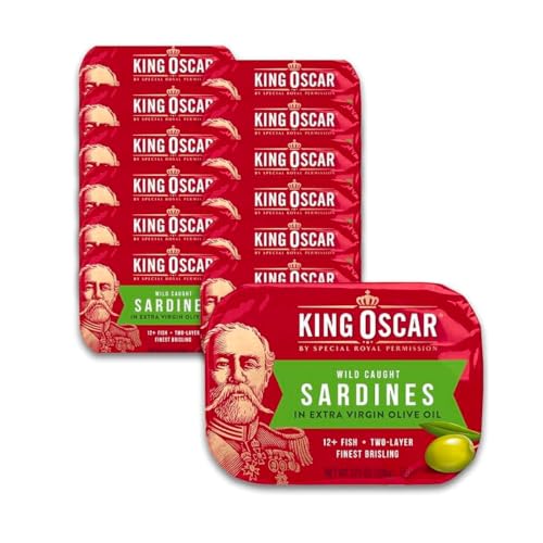 King Oscar Sardines Extra Virgin Olive Oil, 3.75-Ounce Cans (Pack of 12)