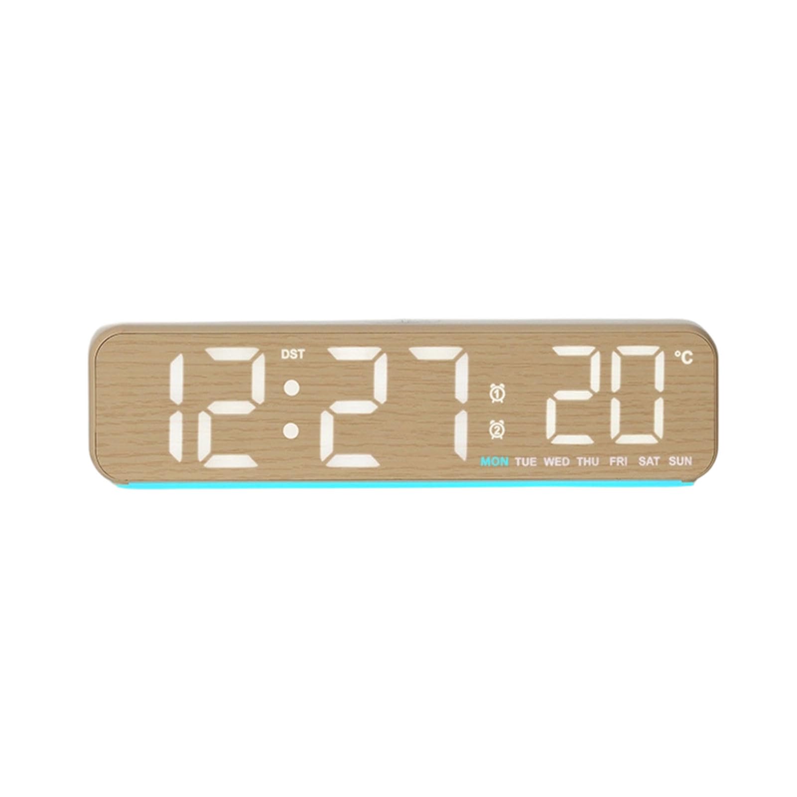 NMFLAB Digital Alarm Clock for Bedroom Electric Desk Clock with Time Date Temperature for Bedside Table LED Digital Clocks Alarm
