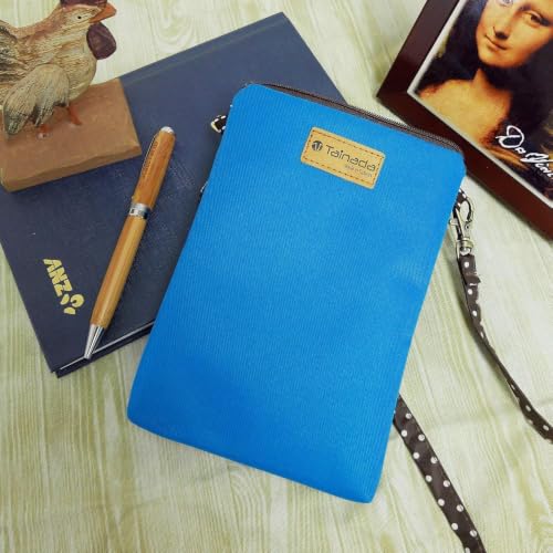 Image of Tainada Women Crossbody Shoulder Travel Zippered Wallet Purse Clutch Cell Phone Bag w /Detachable Strap (Sky Blue)