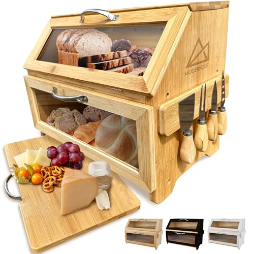 Modernlyst Extra Large Bread Box with Cutting...