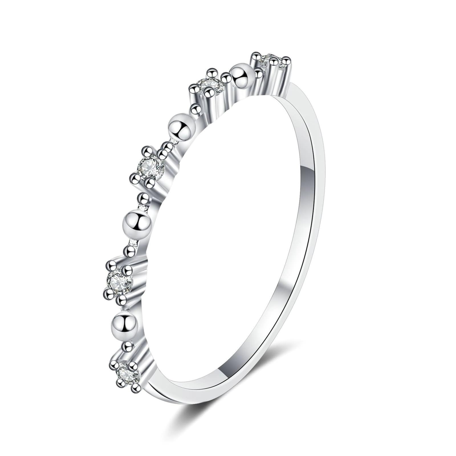 Anello da sposa, in argento Sterling con moissanite, per feste in famiglia e matrimoni