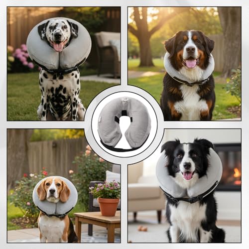 Aufblasbare Halskrause Für Hunde, Weicher Hundekragen Mit LeckSchutz, Ideal Für Hunde Jeder Größe, Einfache Handhabung Und Langlebig