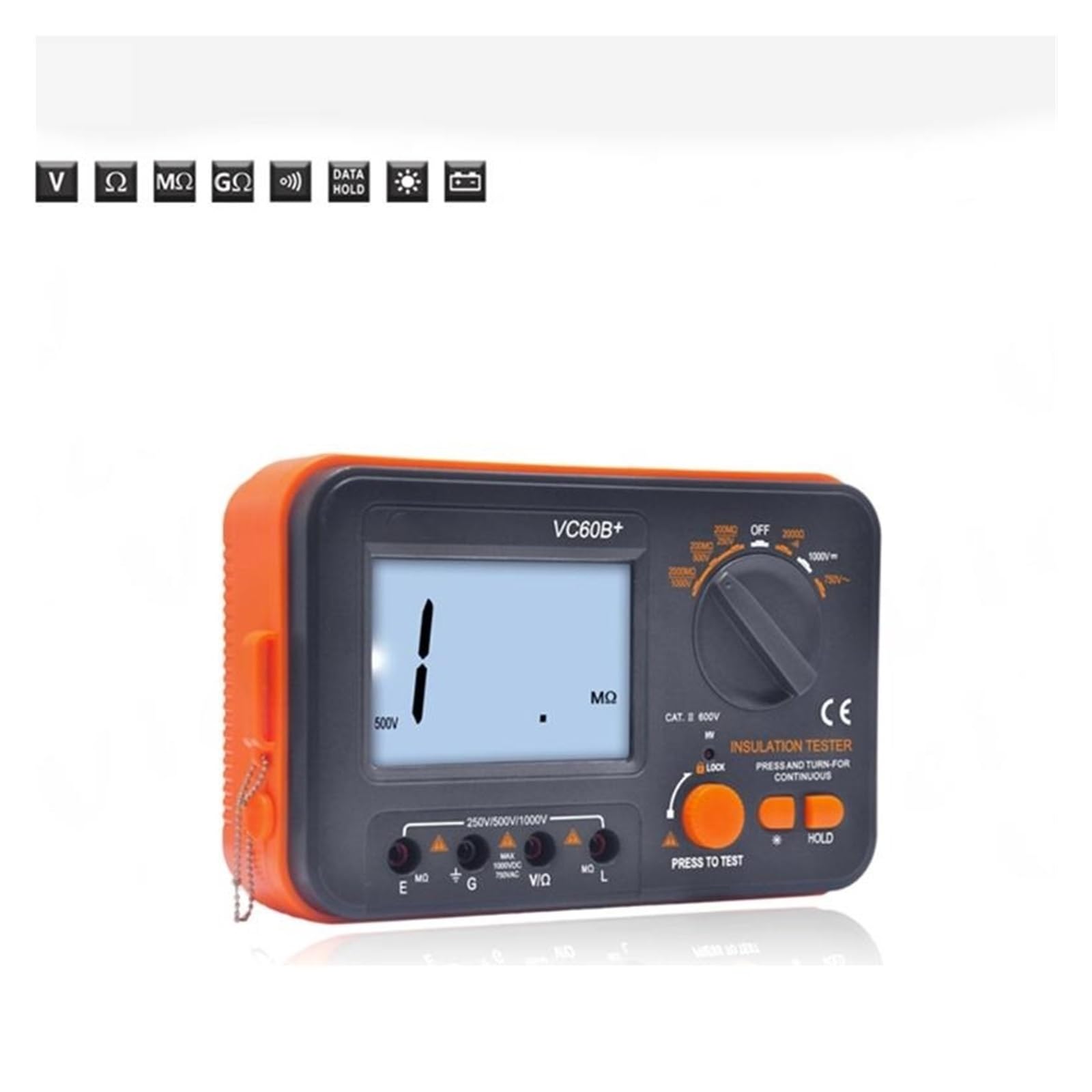 VC60B+ Insulation Resistance Tester Digital Megohmmeter Electrician Megohm Meter