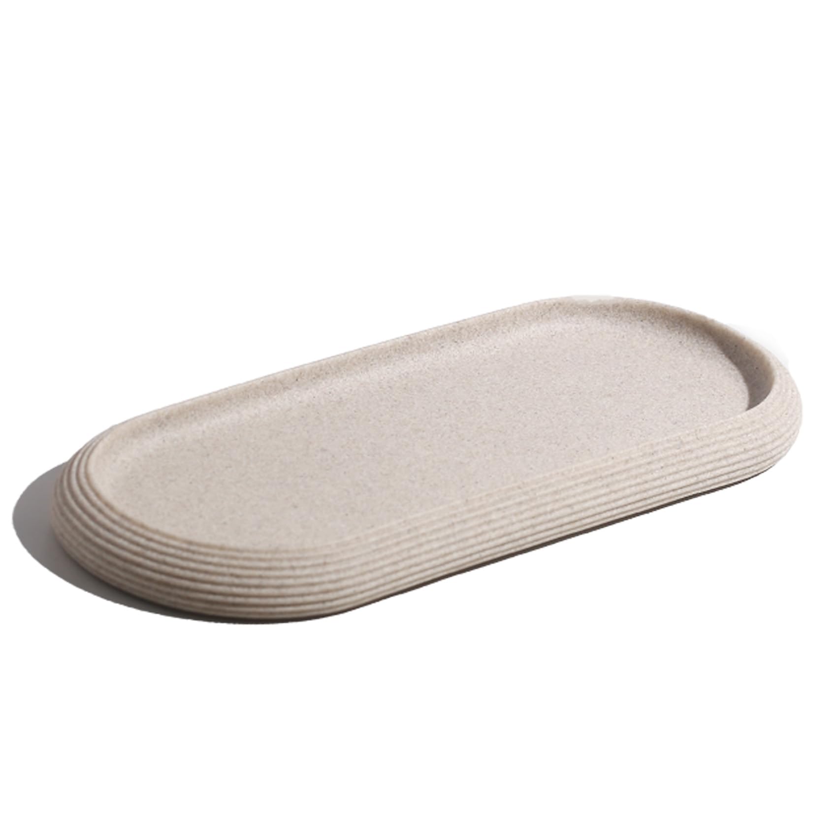 Blissilk Resin Vanity Tray, 26 x 11 x 2.3 cm Non Slip Bathroom Tray, Countertop Organizer for Perfume, Cosmetics, & Jewelry, Decorative Tray for Kitchen Sink, Bathroom, Dresser & Home Decor - Beige