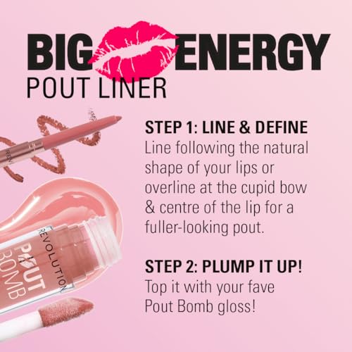 Image of Revolution Pout Bomb Plumping Lip Liner, Light Mauve