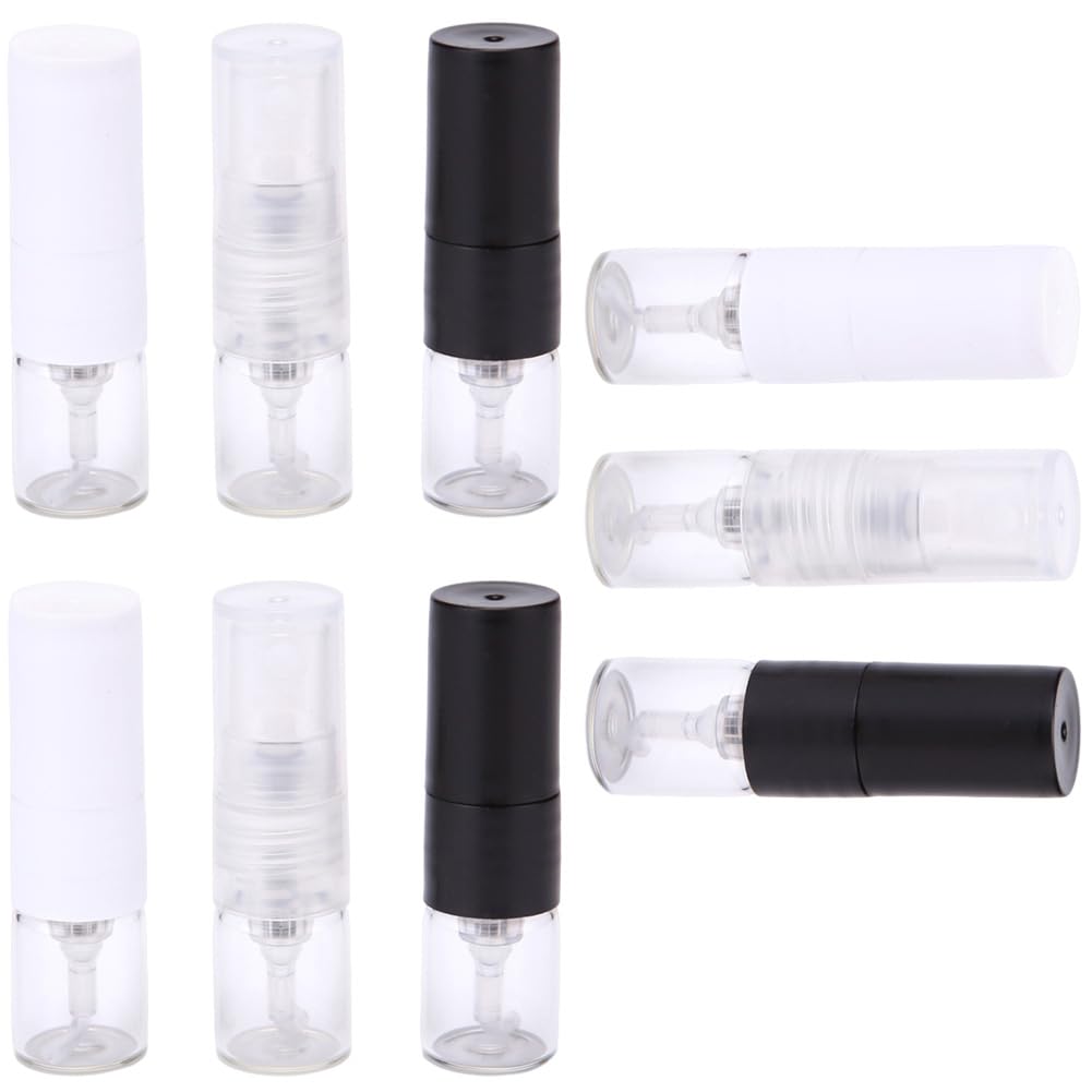 BFLCTTBD 9 Pcs 1ml Perfume Sample Bottles Empty Mini Glass Atomizer Spray Bottle Refillable Fine Mist Travel Bottle For Fragrance Essential Oils