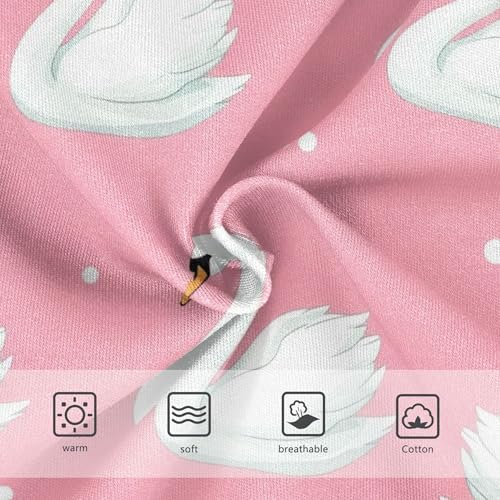 Toddler Underwear Floral 2t Cotton Panties for Girl Durable Undies Kids Briefs Elegant White Swans Pink3