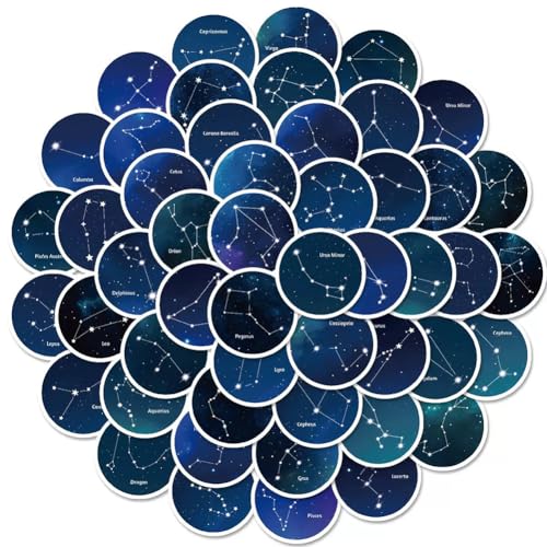 Constellation Stickers |60Pcs Astrology Theme Waterproof Vinyl Decals for Water