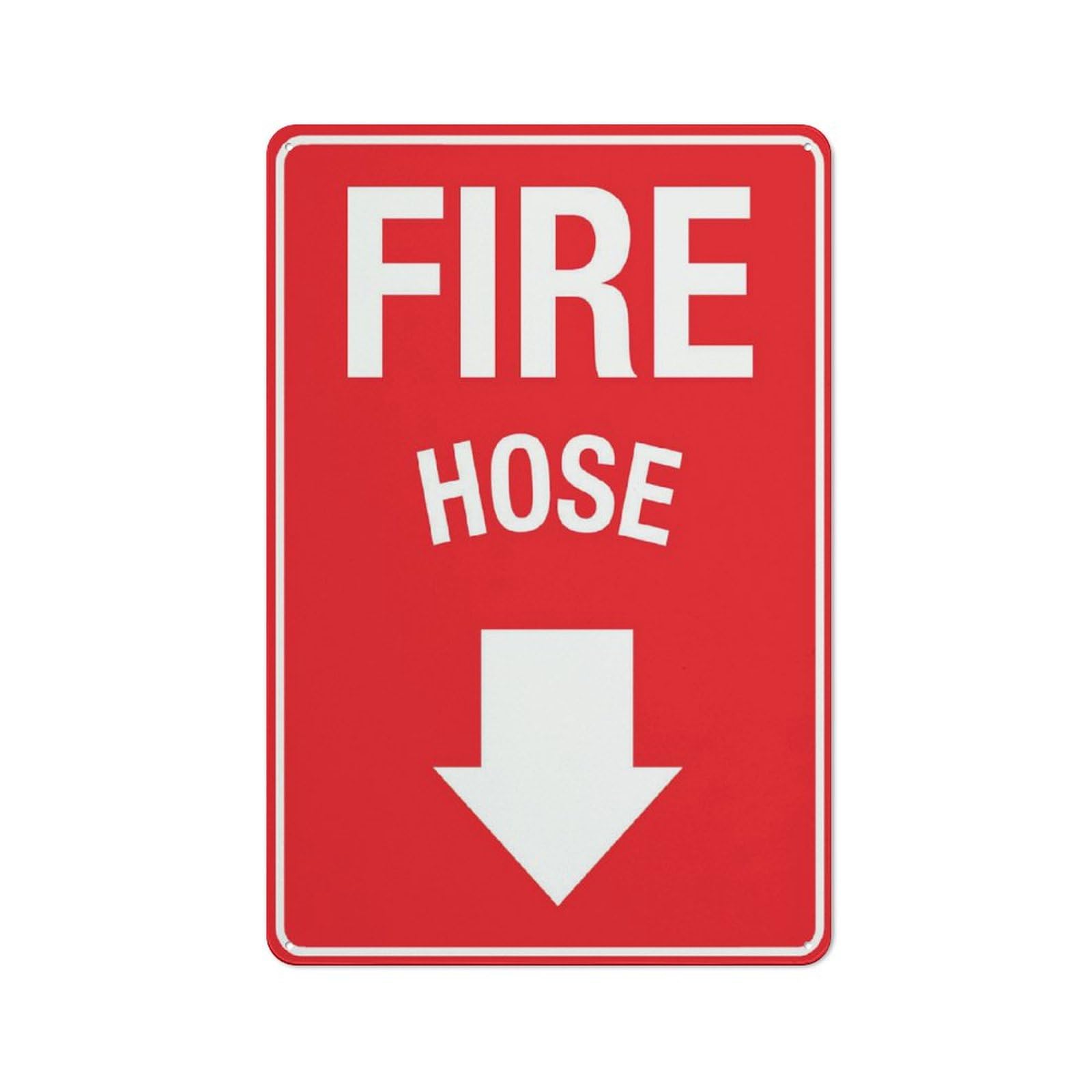 Fire Hose Safety Sign, 8x12 Inch Tin Wall Decor for Garden & Yard