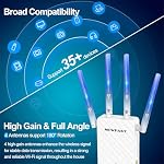 NEWFAST 2026 WiFi Range Extender,Wireless Repeater for Home with 4 Rotating Antennas,MU-MIMO,4X Faster,Covers Up to 9,800 Sq.ft and Support 35 Devices,WiFi Signal Booster Support WPS One Key Setup
