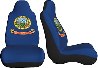 Flag of Idaho Car Seat Covers Front Seat Covers Protector Car Interior Decor Set of 2 Fit Most Car Seat Covers for Car SUV Truck Sedan