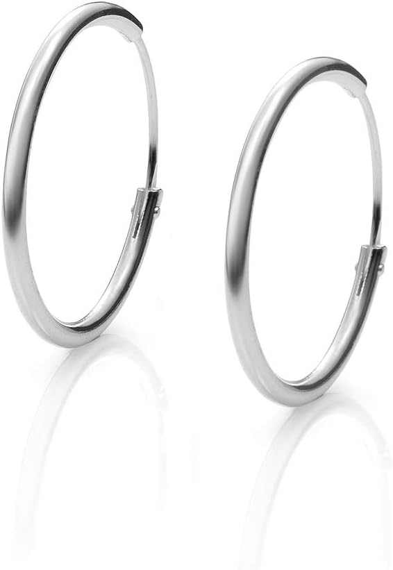 Pendientes Aros Plata Mujer de 14-16- 22-25-30-35-40-50-60-70 y 80 mm. Regalos para tu Novia Originales en Plata de Ley