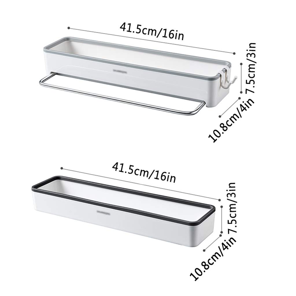 Estante De Baño Estante De Baño, Estante De Especias De Cocina De Pared, Sin Perforaciones, Práctico Y Conveniente, para Ducha Y Sala De Estar, 2 Estilos(Gris)
