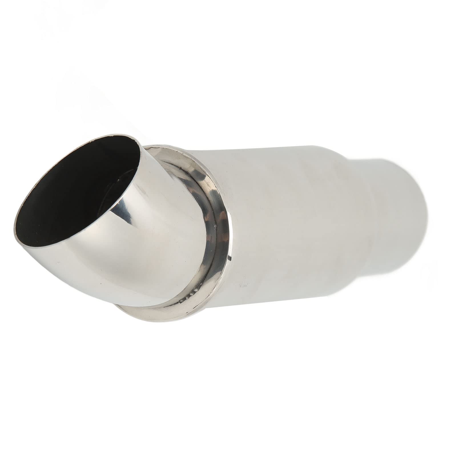 Silenciador de Escape de Coche,Tubo de Escape de Coche,Punta de Silenciador Trasero,Entrada de 51mm X 63mm,Reemplazo Universal Plateado de Acero Inoxidable Redondo, de escape
