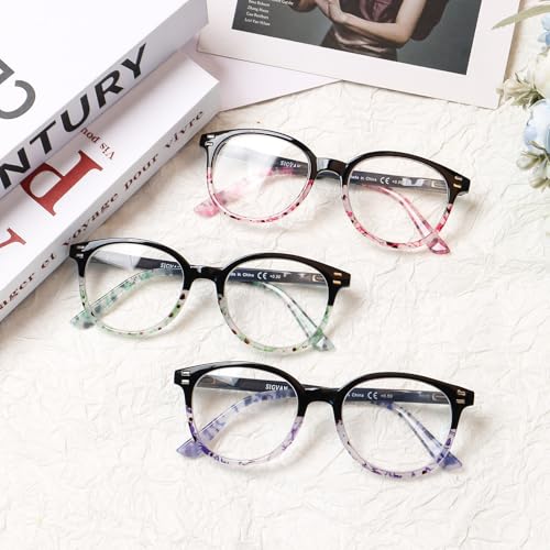 Image of SIGVAN 3 Pack Reading Glasses Spring Hinge Stylish Readers Black /Tortoise for Men and Women