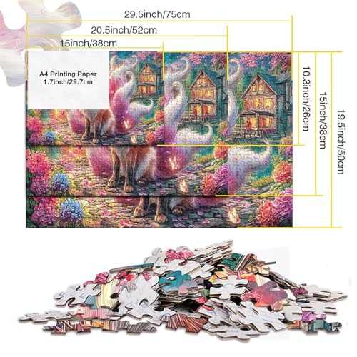 Puzzle de 1000 piezas contra el estrés: Zorro de Nueve Colas para adultos 5