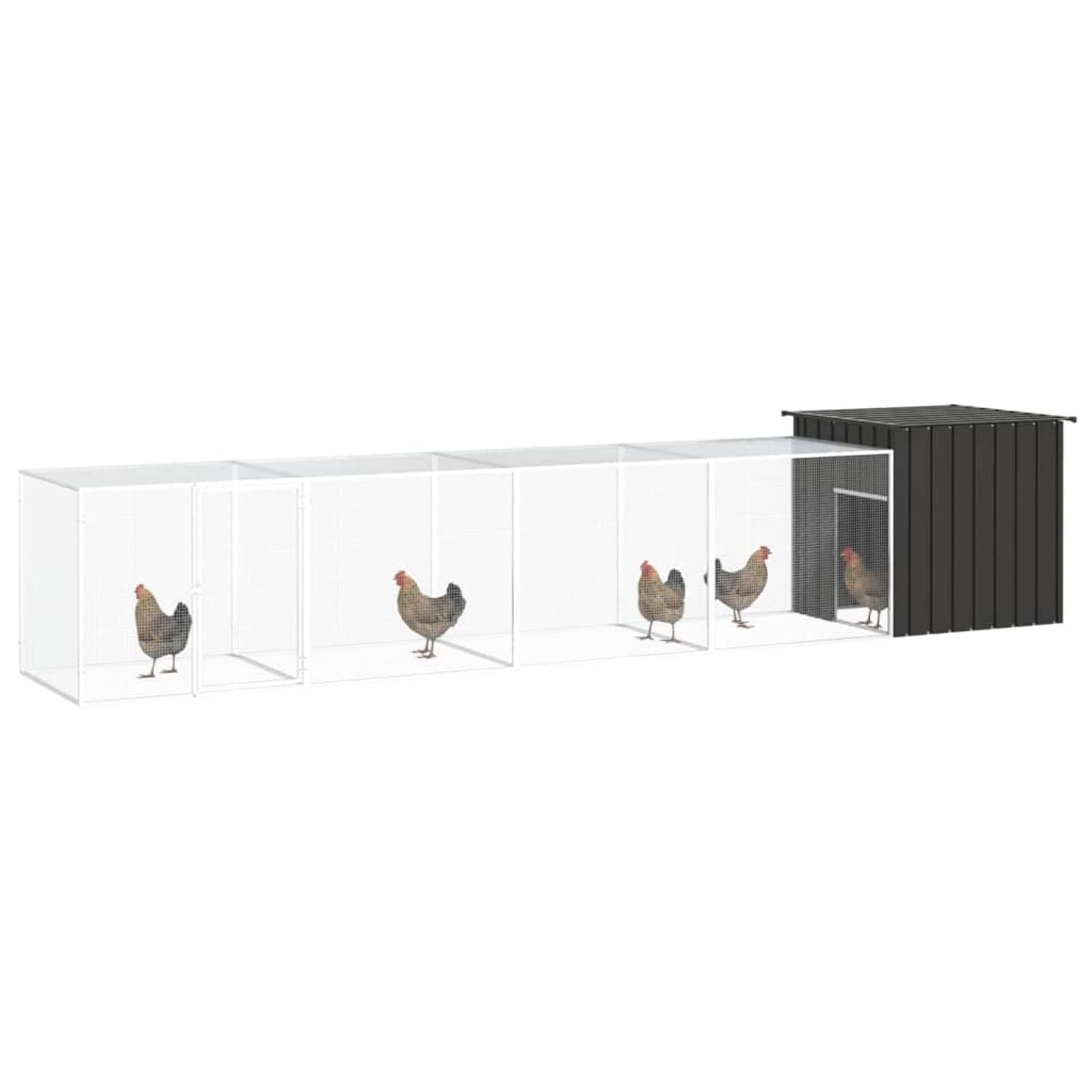 ShGaxin Klatka dla kur Stal ocynkowana Antracyt 500x91x100 cm, Klatki dla Królików, Klatka Świnki, Klatka chomika, Klatka dla kotów, Klatka Szynszyla, Skrzynia dla Królików - SPU:3106454