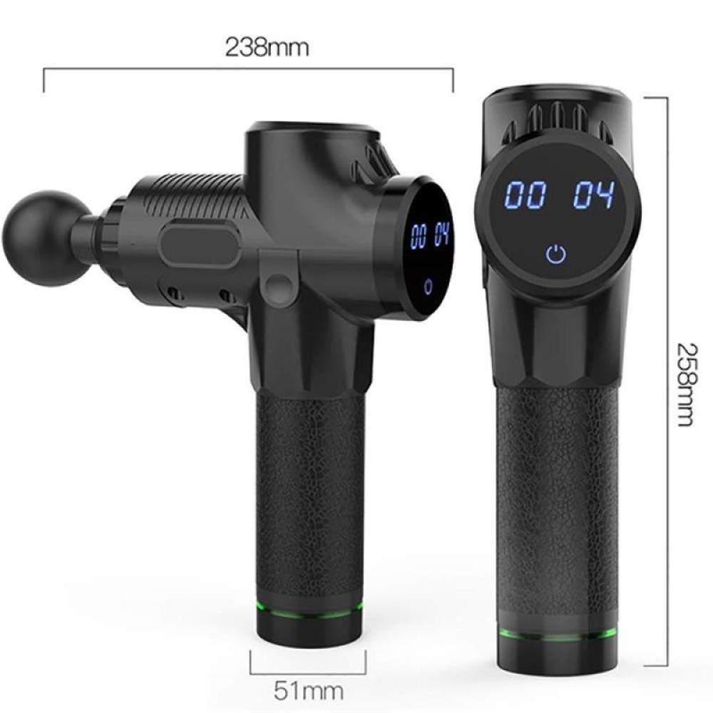 Massaggiatore per massaggio Pistola per fascia Sport Terapia Massaggiatore muscolare Rilassamento del corpo Sollievo dal dolore Massaggiatore dimagrante modellante con display LCD-001 Argento