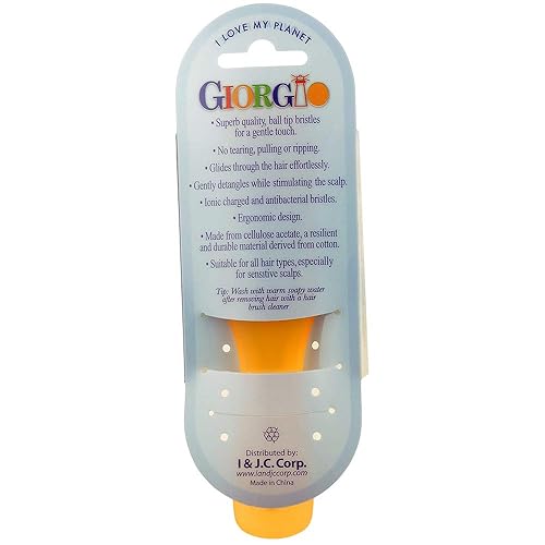 Miniatura 40 de Giorgio GION1-2PP - Juego de 2 cepillos desenredantes suaves para hombres y mujeres, cerdas suaves para cuero cabelludo sensible. Mojado/seco para