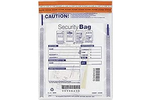 Single Pocket Bank Deposit Bag - 100 Translucent Pouches of 9 x 12