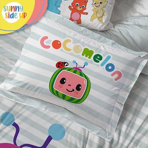 Image of CoComelon Full Size Comforter Set - 7 Piece Kids Bedding Includes Comforter, Sheets & Pillow Cover - Super Soft Microfiber Animal Bed Set