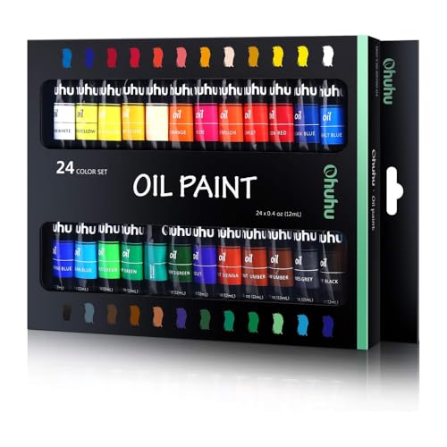 Kit Tinta A Óleo Profissional 24 Cores Vibrantes (12ml cada) – Set Completo Não Tóxico Para Pintura Artística Em Tela, Ideal Para Iniciantes E Artistas Experientes